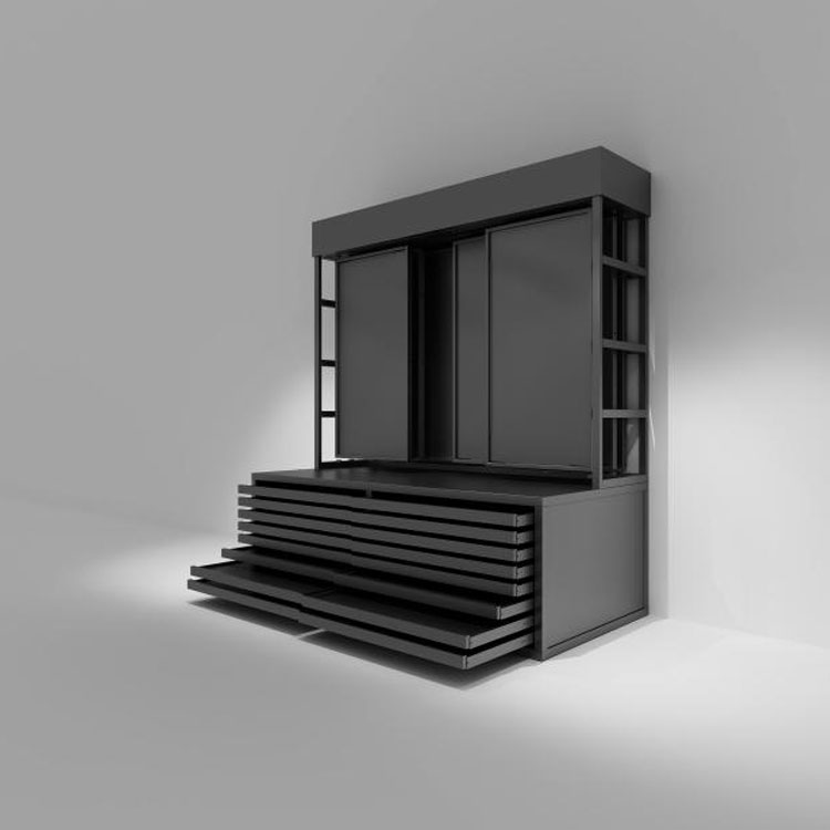 頑丈なフラット引き出し石のディスプレイラック